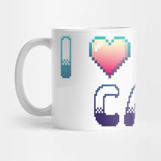 I Heart My Cat Classic Video Game Graphic Blue Gradient Mug